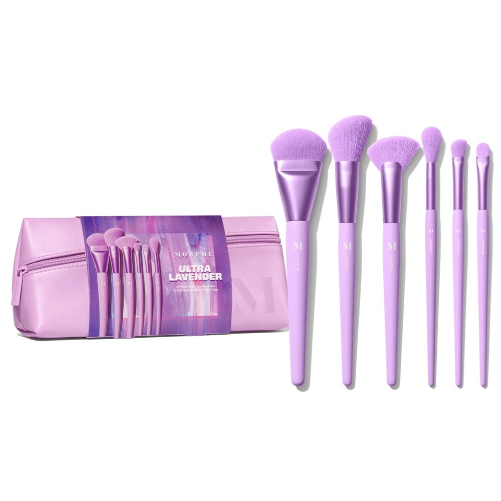 💛 Morphe Ultralavender 6-Piece Face & Eye Brush Set - NWT
